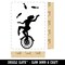 Circus Carnival Acrobat Juggling on Unicycle Rectangle Rubber Stamp for Stamping Crafting